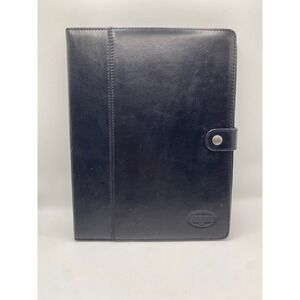 Fossil Transit Tablet Case Black Leather Snap Closure Organizer